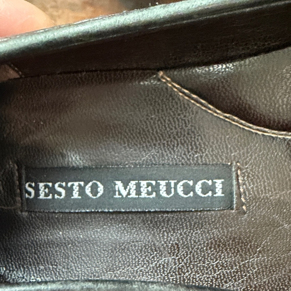 Sesto Meucci Black and Brown Leather Slip-Ons - Picture 6 of 6